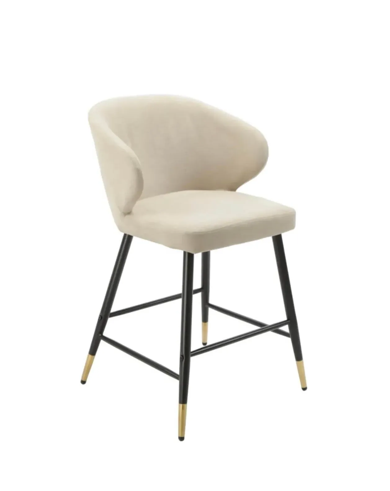 Linen Look Bar Stools Set of 2 - Beige image