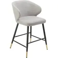 Linen Look Bar Stools Set of 2 - Grey