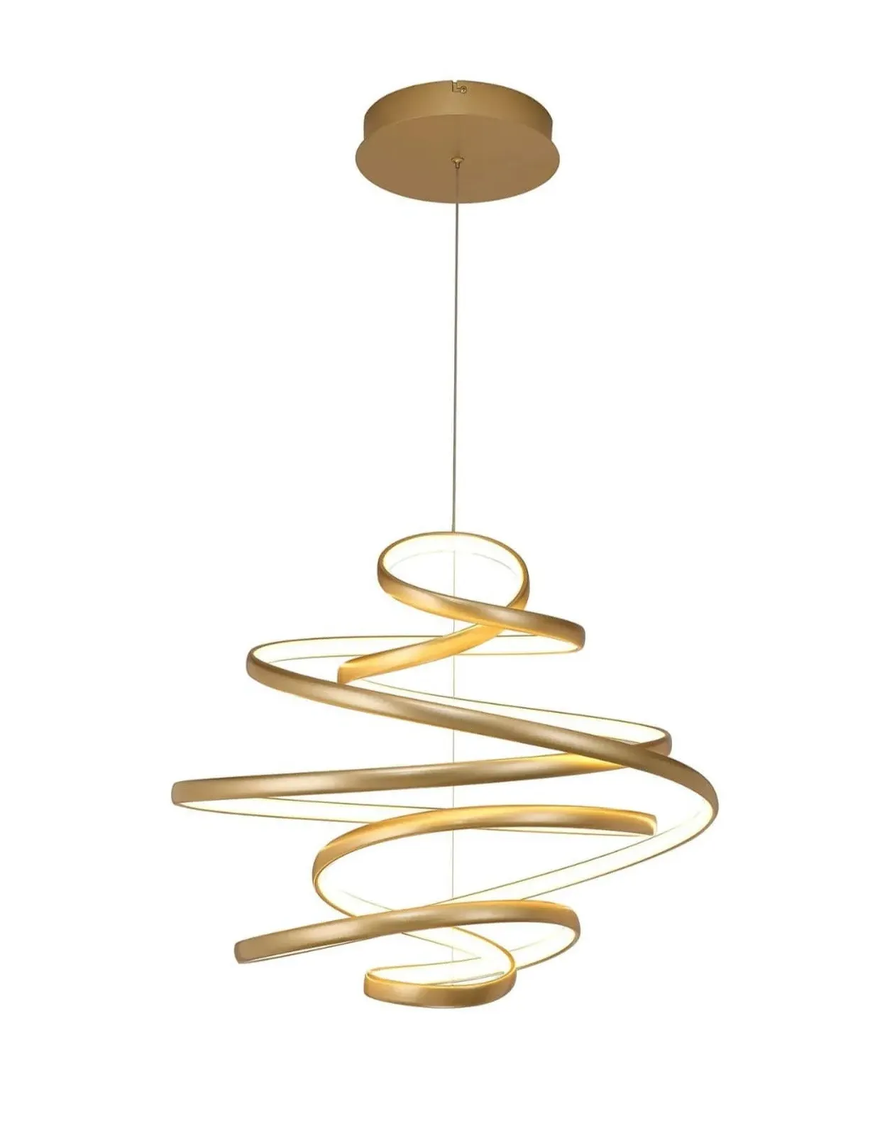 Looped Spiral Pendant Light - Champagne Gold image