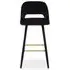 Low-Back Barstool with Cut-Out Design - Black, Velvet