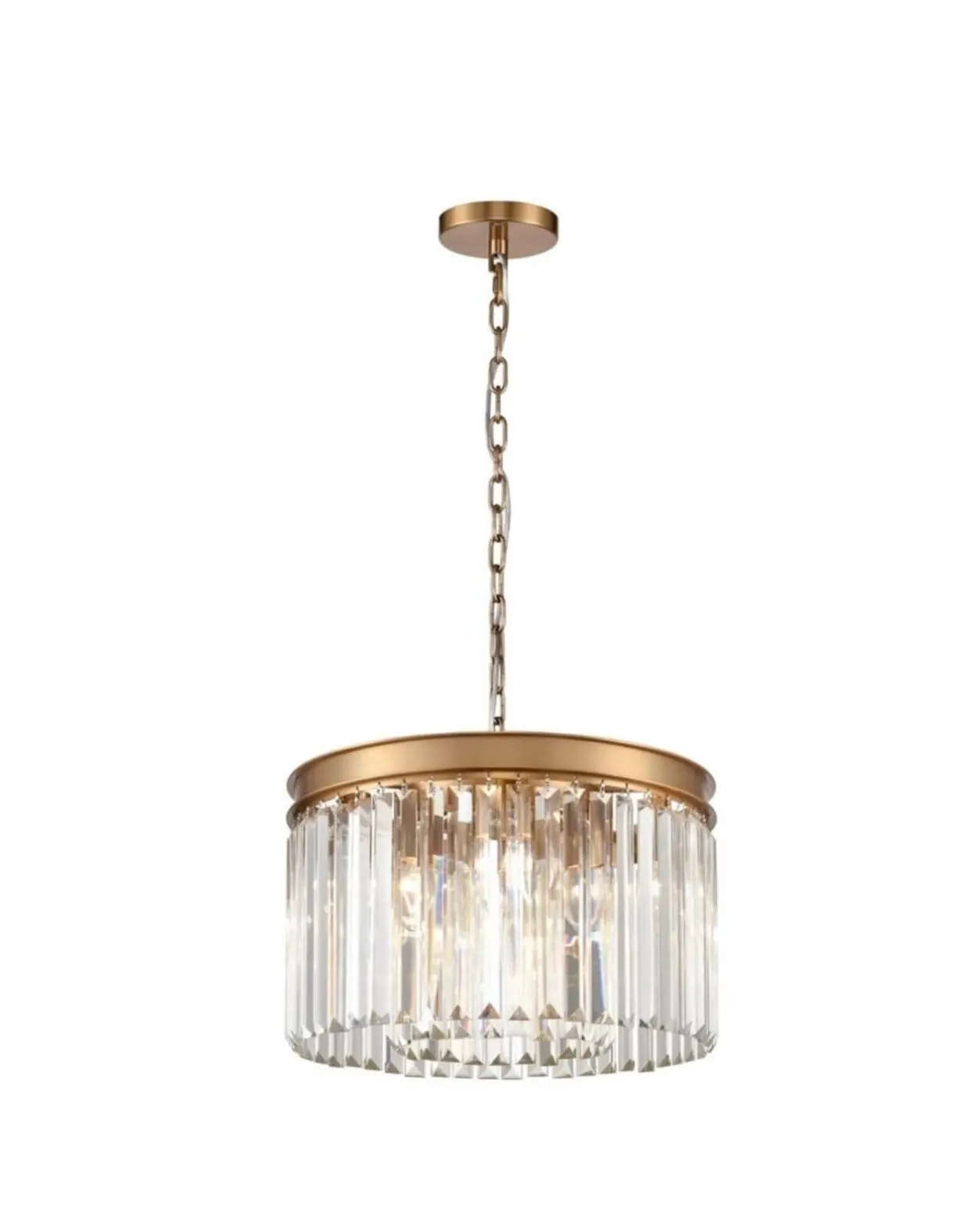 Lucia Crystal Pendant Light - Brushed Brass image