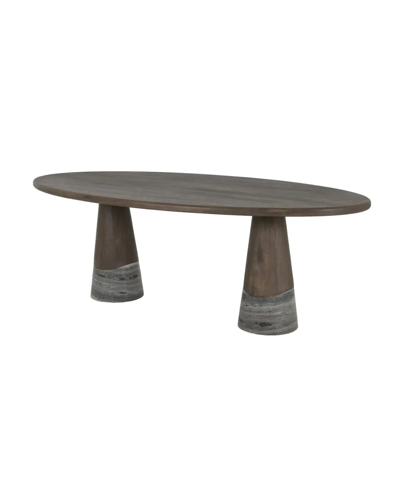 Lucinda Oval Dining Table - Brown Oak, Marble product