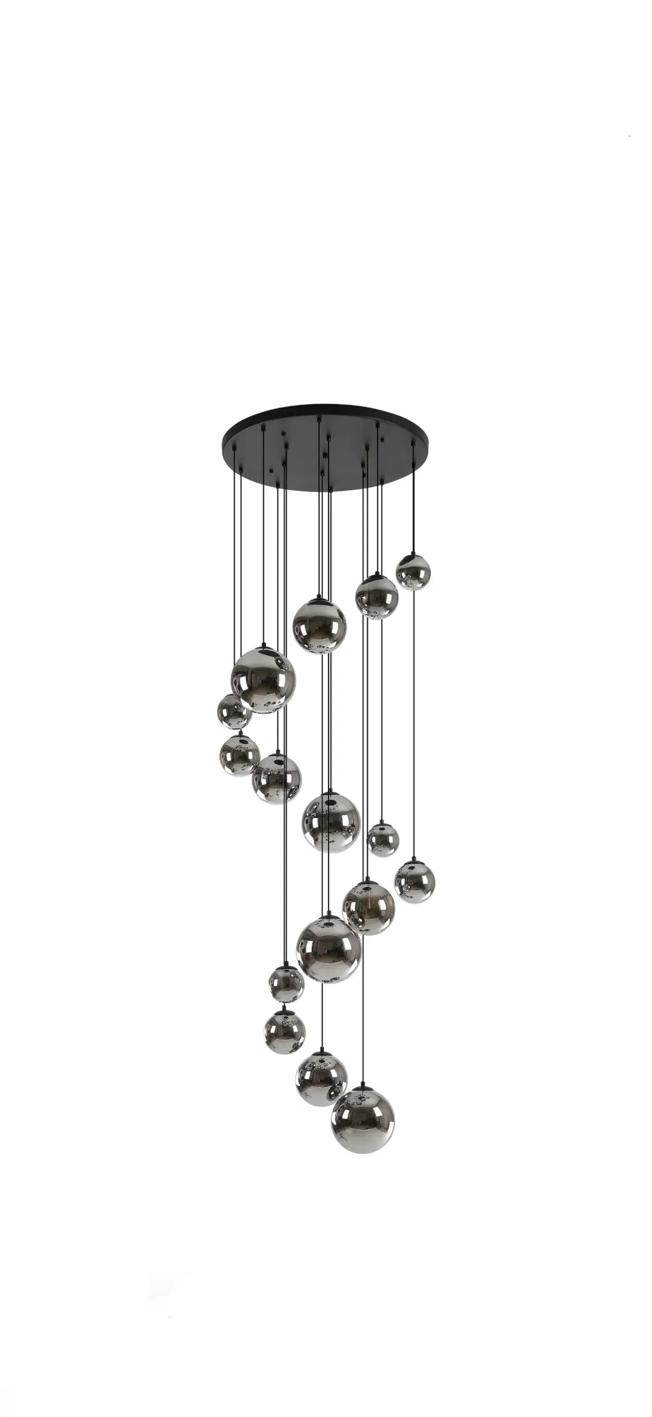 Lunar Cluster Pendant Light Dimmable - Matt Black, Chrome product