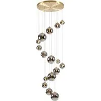 Lunar Cluster Pendant Light - Satin Gold, Chrome