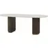 Lusso Oval Dining Table with Pillar Base - White, Marble