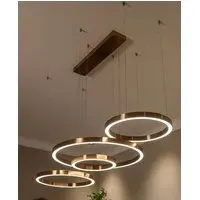 Luxe 4-Ring LED Chandelier - Gold