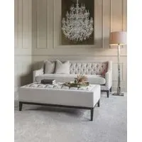 Luxe Fabric Ottoman - Ivory