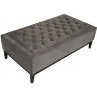 Luxe Fabric Ottoman - Warm Grey
