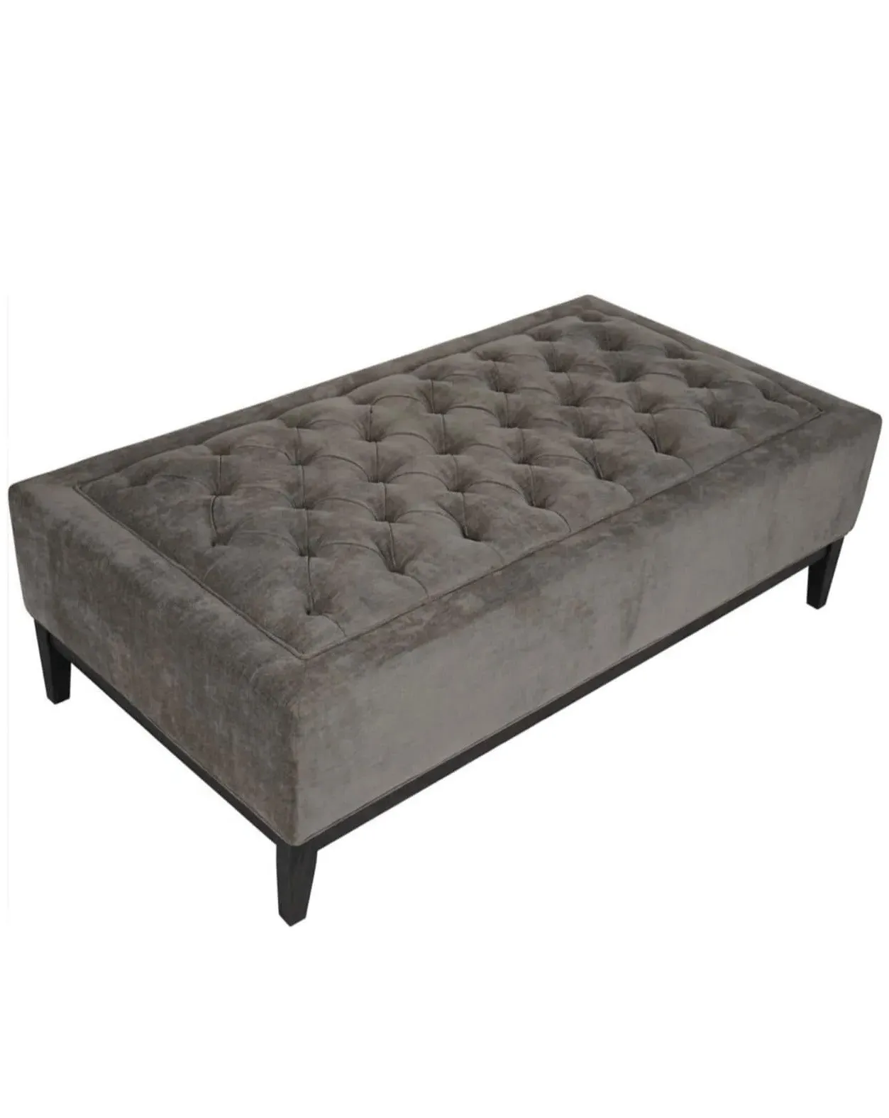 Luxe Fabric Ottoman - Warm Grey