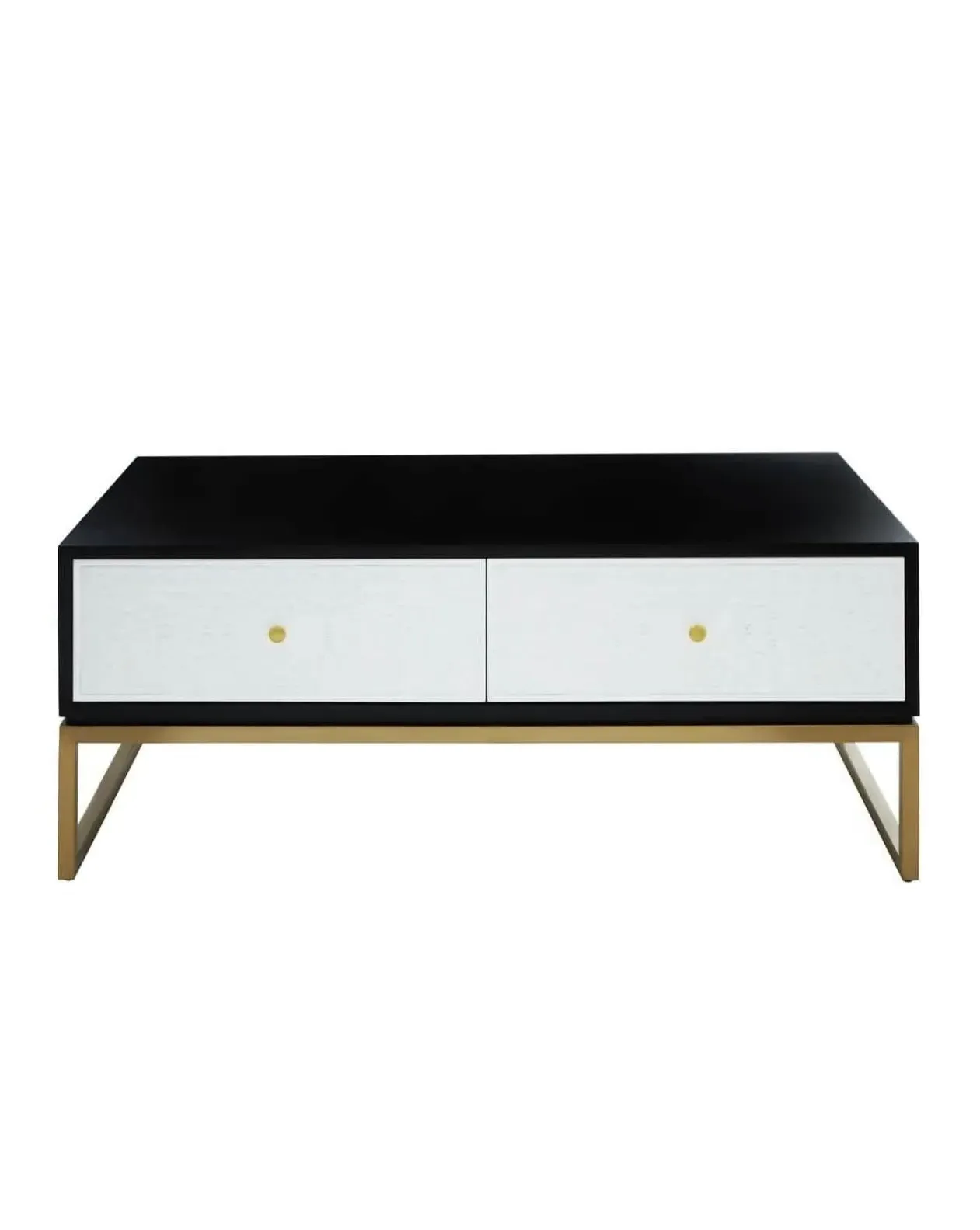 Luxe Rectangular Coffee Table with Storage - Monochrome image
