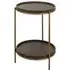 Luxe Round Side Table - Brown, Brass