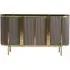 Luxe Sideboard with Fluted Design - Gold, Black Marble