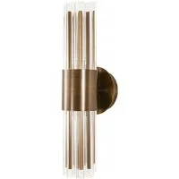 Antique Brass Glass Fluted Wall Light alternate view