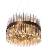 Medium Glass Chandelier - Antique Brass alternate view