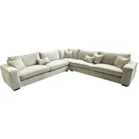 Bespoke Corner Sofa - Manhattan Alabaster, Wenge Wood alternate view