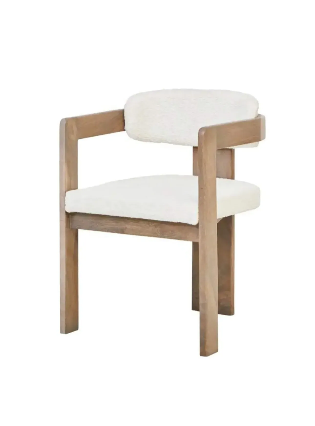 Mango Wood Chair - Grey, Boucle product