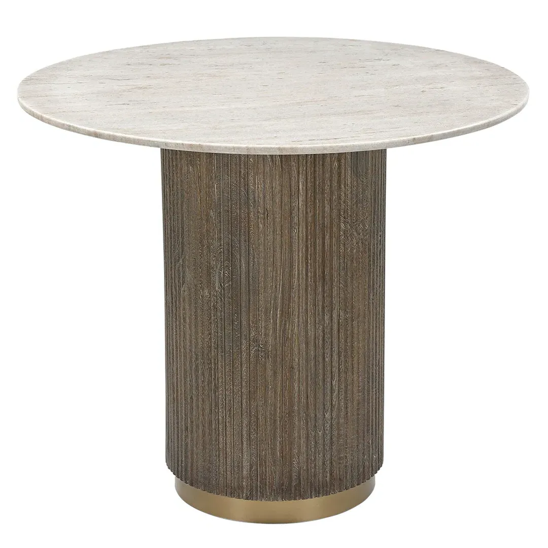 Marble Ribbed Square Dining Table - Marble product