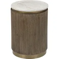 Ribbed Side Table - Marble alternate view