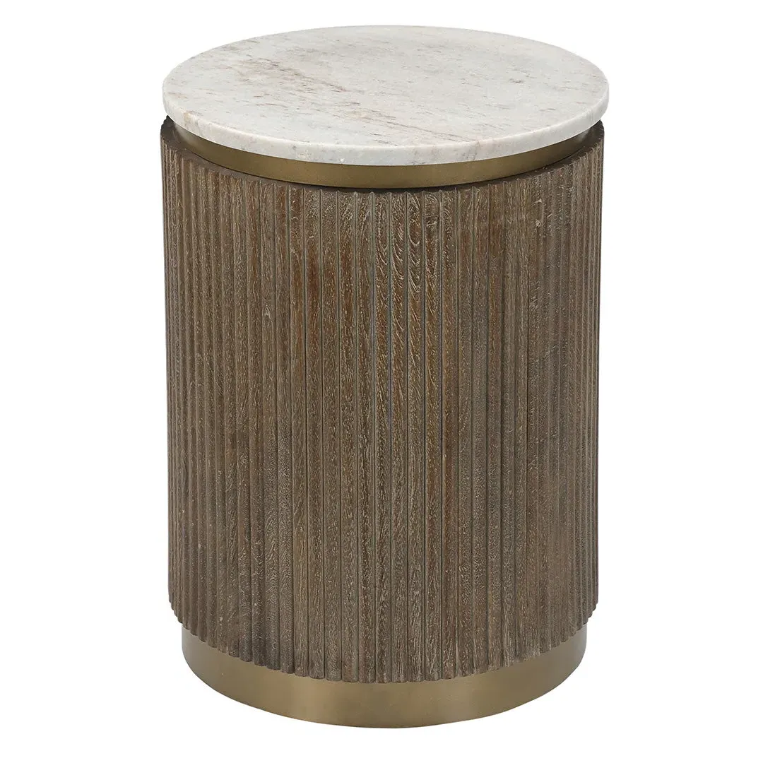 Ribbed Side Table - Marble product