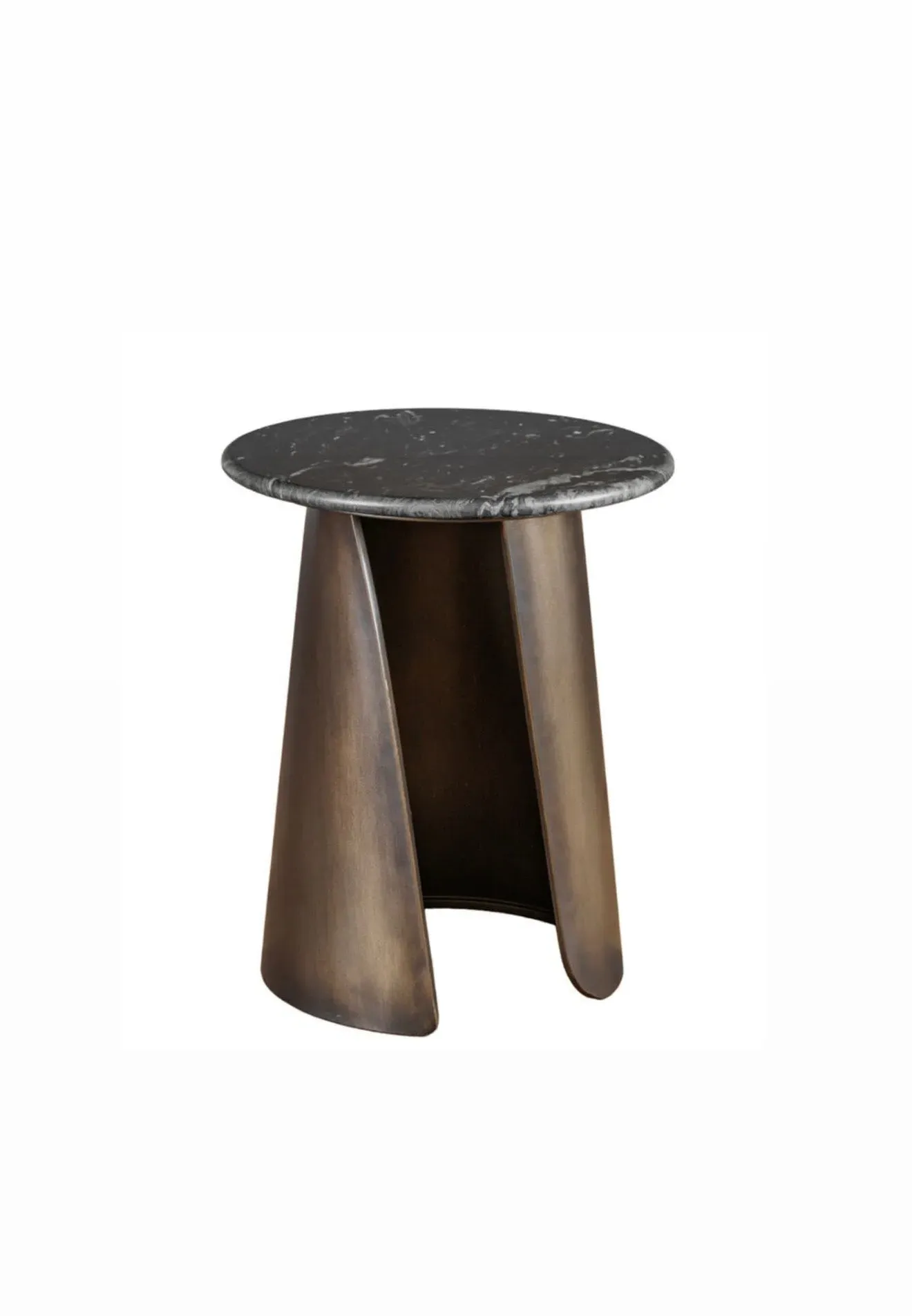 Markino Marble Round Side Table - Black, Iron product