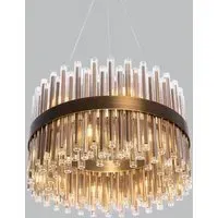 Medium Glass Chandelier - Antique Brass