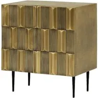 Metallic Brass 2 Door Sideboard - Brass, Shagreen-Effect alternate view