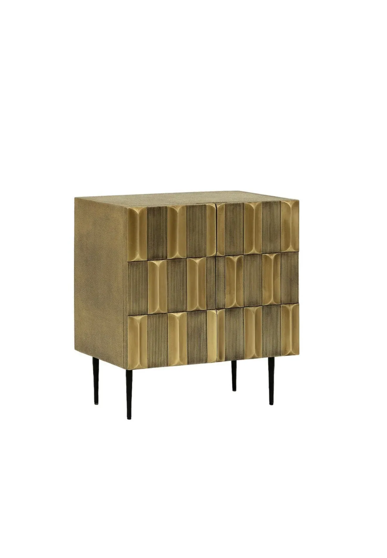 Metallic Brass 2 Door Sideboard - Brass, Shagreen-Effect product