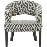 Monochrome Chair with Button Detail - Black, Beige