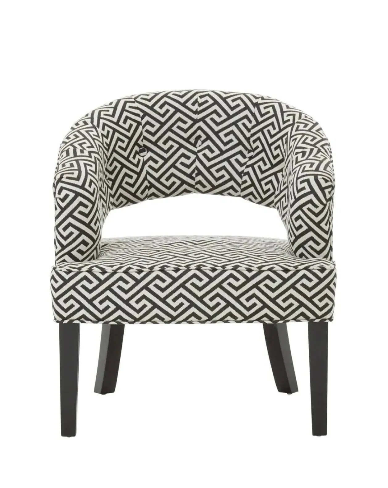 Monochrome Chair with Button Detail - Black, Beige image