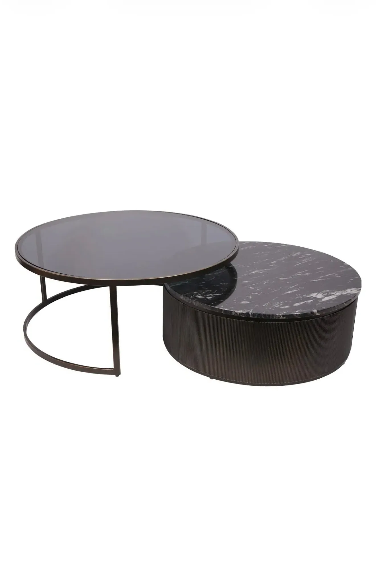 Monte Carlo Nesting Coffee Tables - Black, Marble product