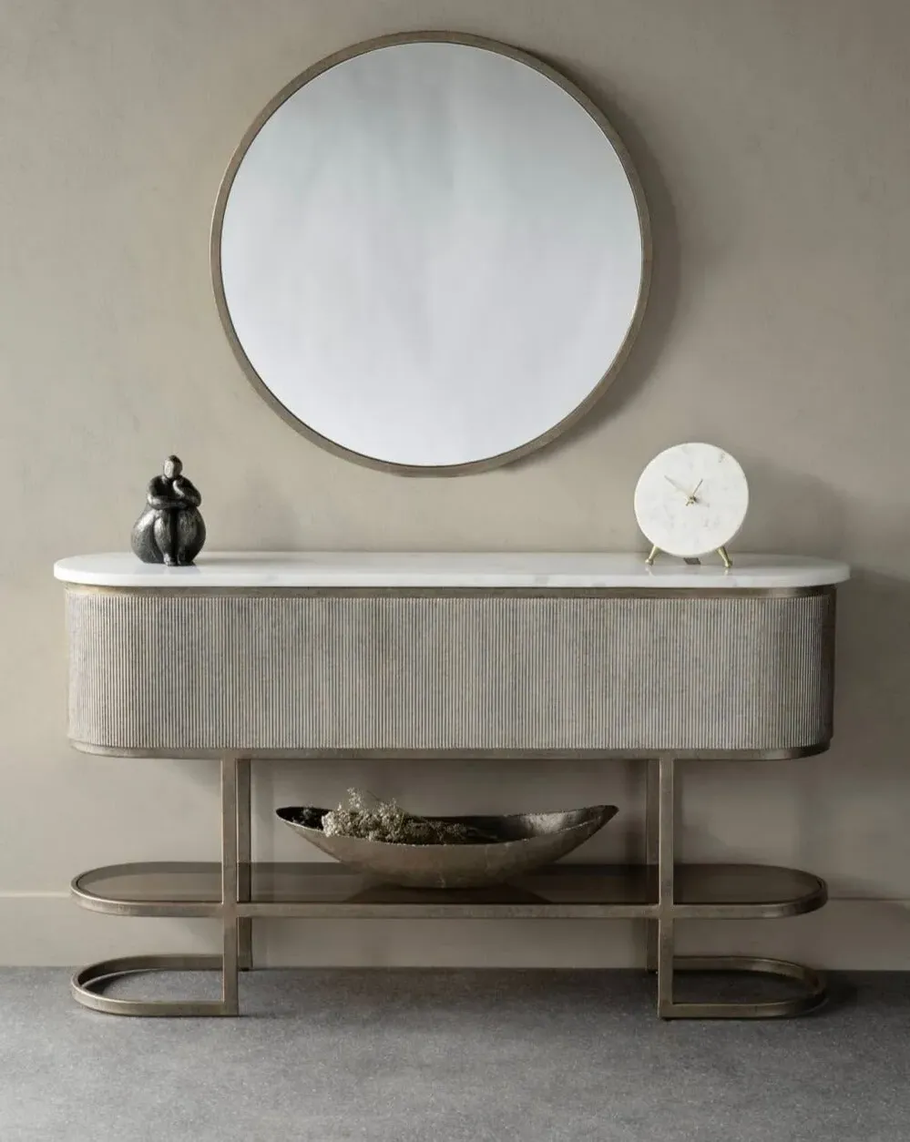 Monte Carlo Console Table - Aged Gold, Glass image