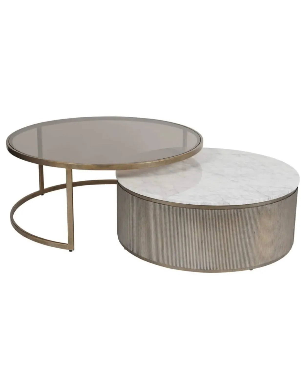 Monte Carlo Nesting Coffee Table - Gold, Marble image
