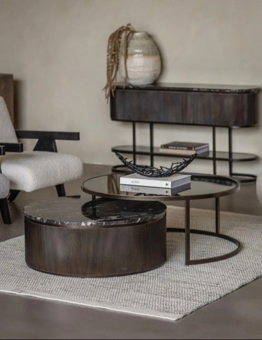 Monte Carlo Nesting Coffee Tables - Black, Marble image