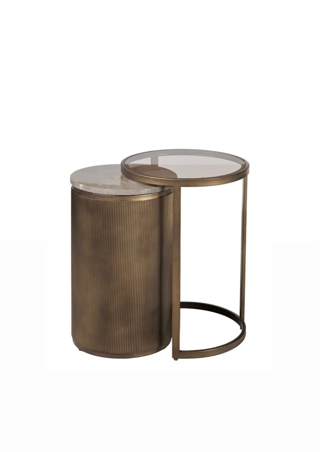 Monte Carlo Nesting Side Tables - Gold, Marble product