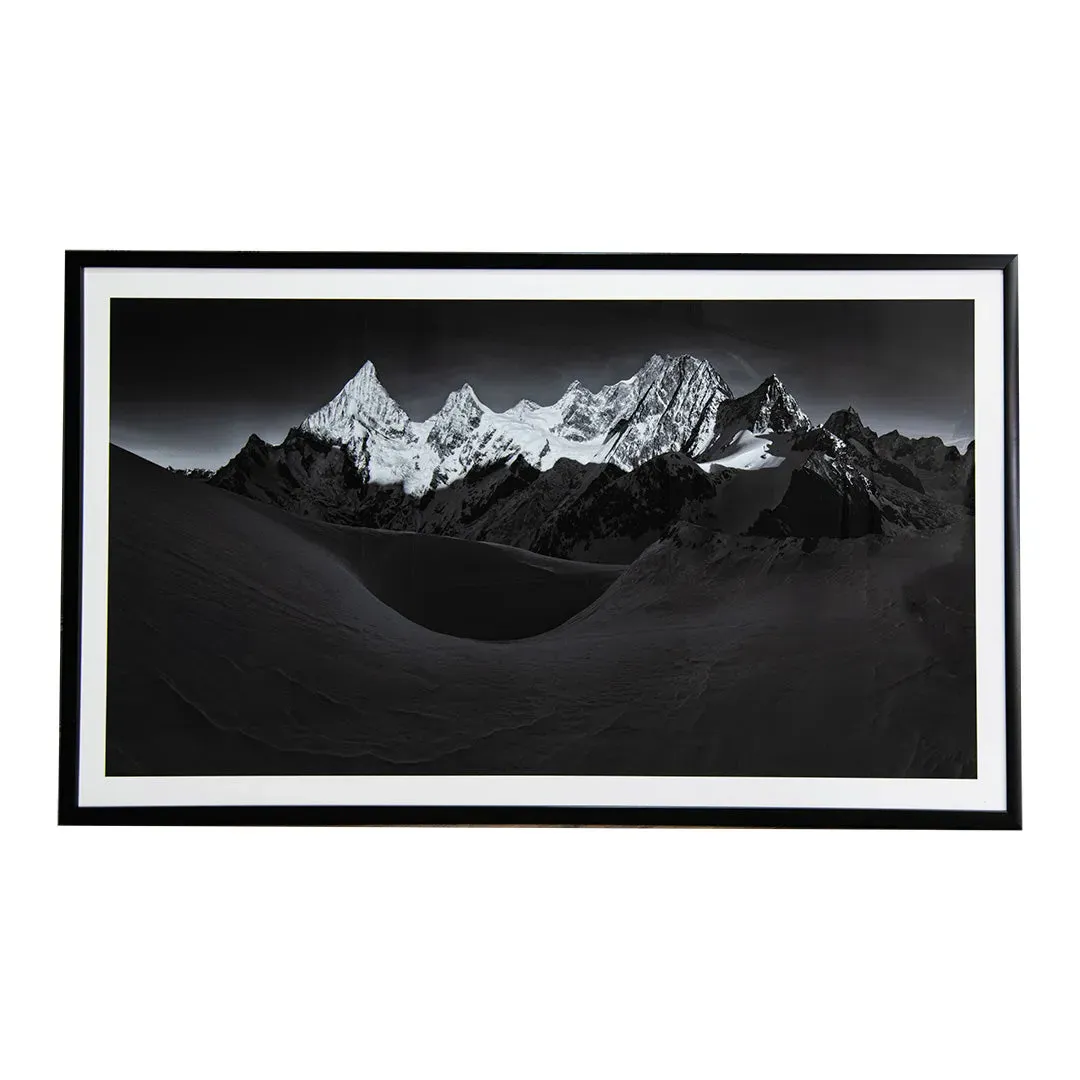 Mountain Landscape Canvas - Black & White, Wood and Acrylic product