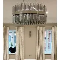 Nickel Glass Chandelier - Nickel
