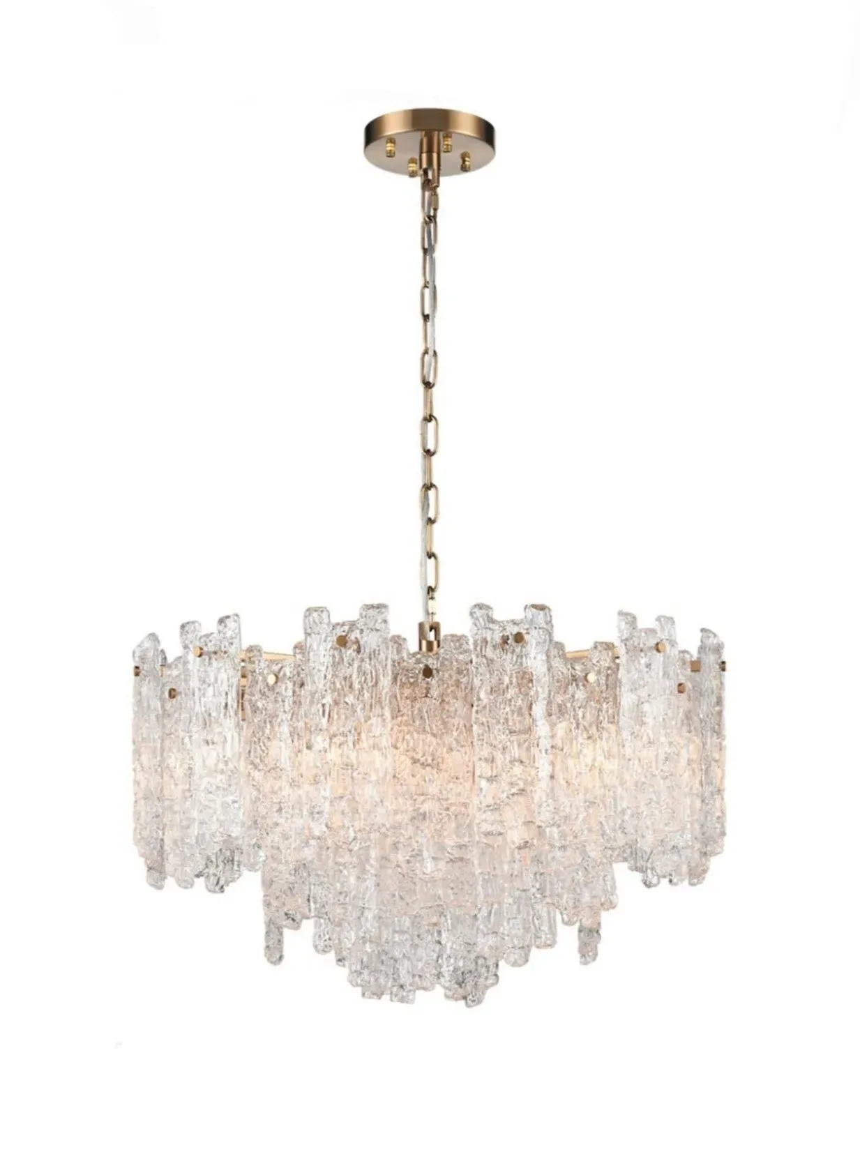 Nova Ice 65cm Chandelier - Aged Brass