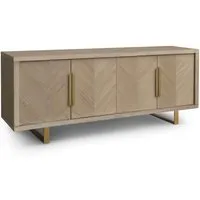 Oak Parquet Style 4-Door Sideboard - Grey Oak alternate view