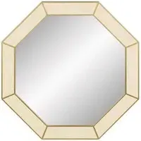 Octagonal Shagreen Mirror - Ivory, Brass alternate view