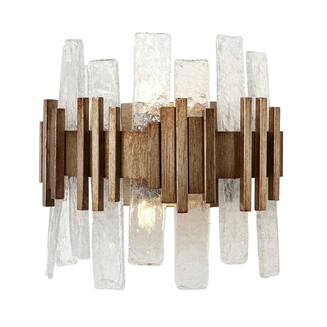 Textured Glass Wall Lamp - Gold, Metal product