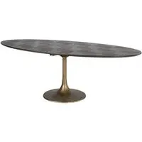 Oval Diamond Top Dining Table - Dark Brown