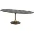 Oval Diamond Top Dining Table - Dark Brown