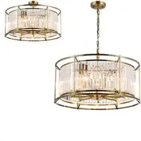 Pentagon Chandelier - Antique Brass, Crystal