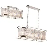 Pentagon Oval Chandelier - Polished Nickel, Crystal