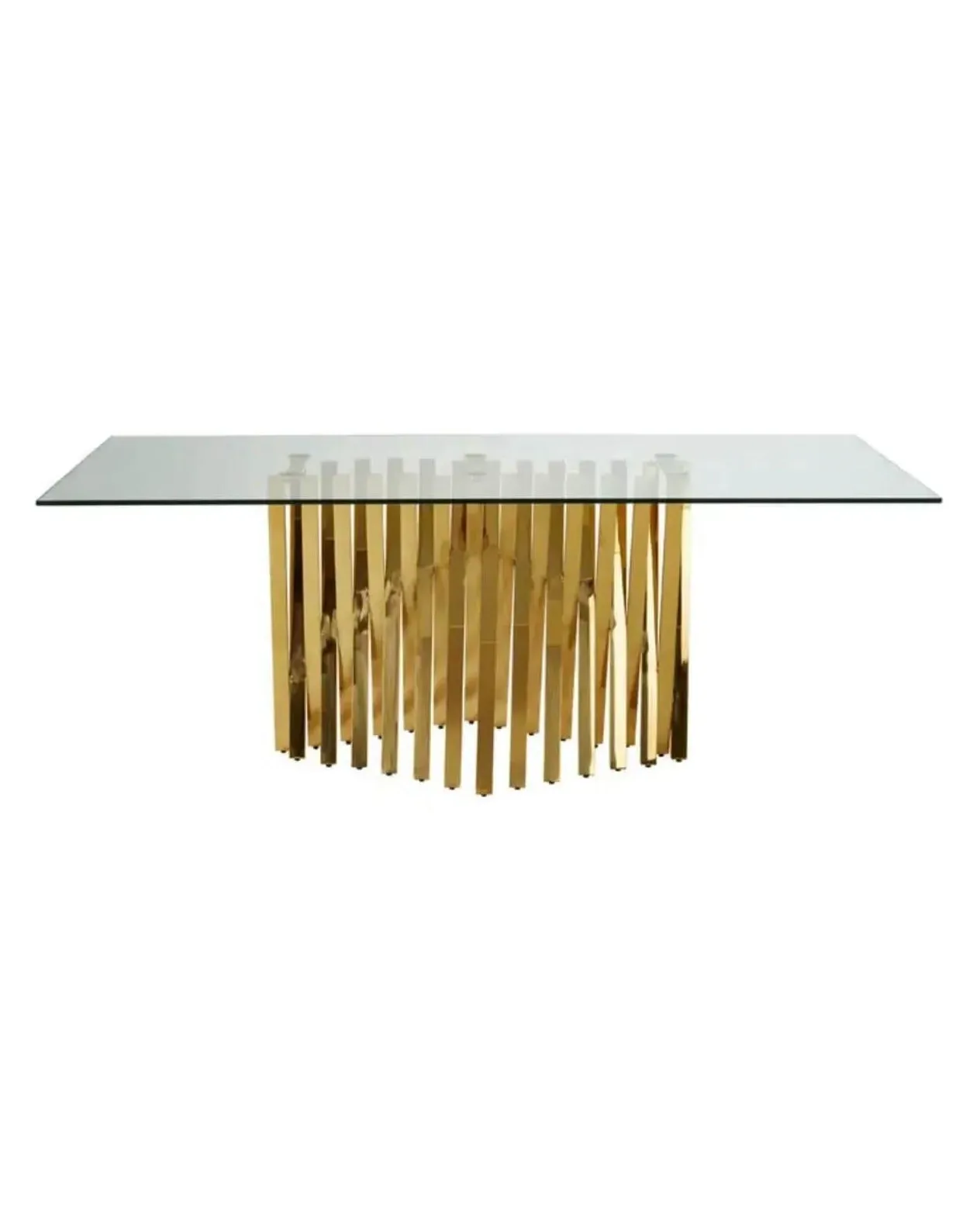 Rectangular Dining Table - Gold, Tempered Glass product