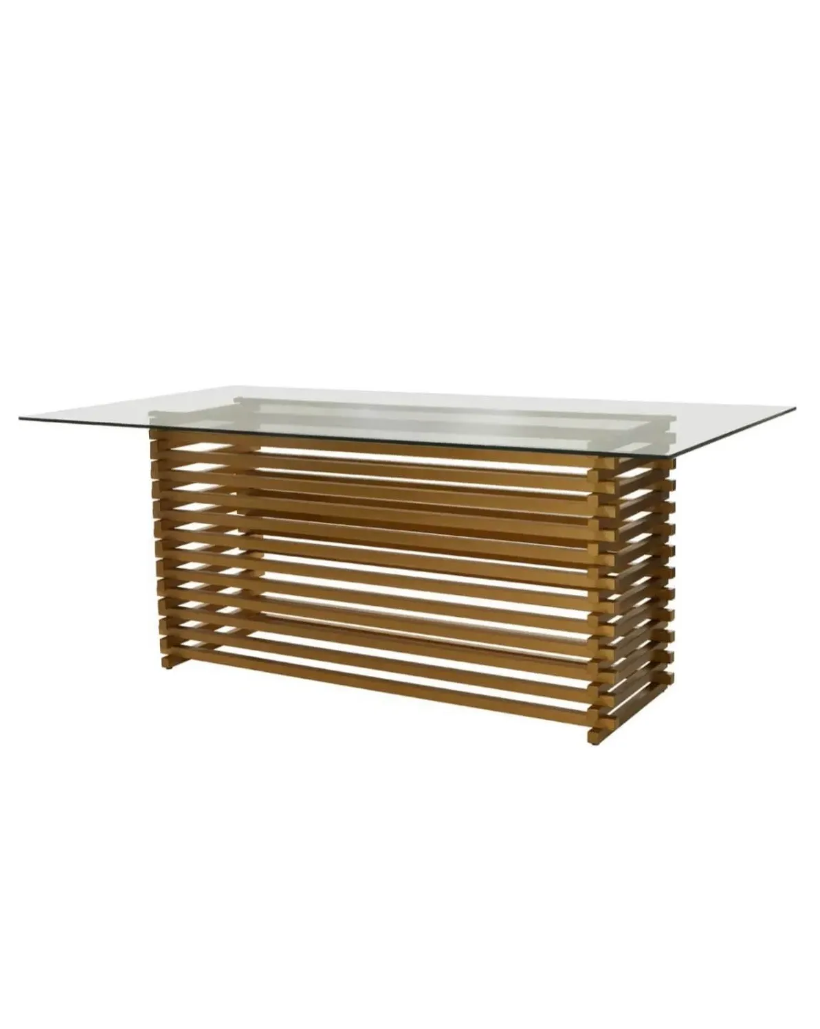 Rectangular Dining Table - Matte Gold, Glass product