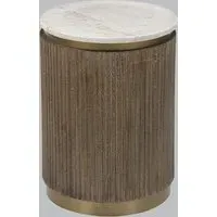 Ribbed Side Table - Marble