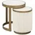 Ribbed Side Table Set - Ceramic, Suede