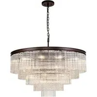 Riviera 1m Chandelier - Brown Oxide, Crystal