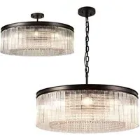 Riviera 80cm Chandelier - Brown Oxide, Crystal